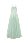 SWAYING/KNIT fishtail patchwork suspender dress SW24SS2L33 light green